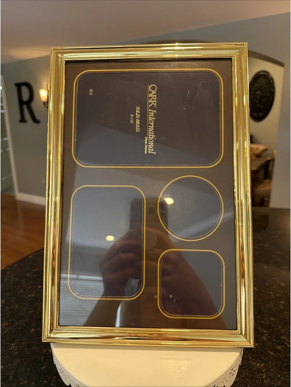 Vtg Carr International Solid Brass Picture Frame Holds 4 Pictures EUC